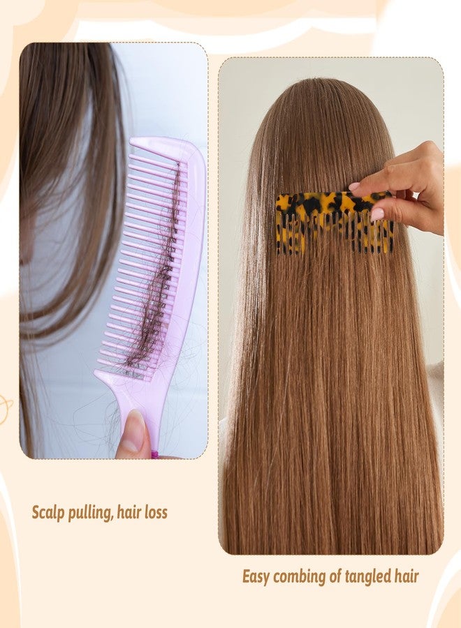 Larrel 2 Pcs Travel Comb, Portable Mini Wide Tooth Comb No Handle Pocket Size Combs for Women for Thick Curly Wavy Wet and Dry Hair (Beige, Tortoise Shell) - Image 5